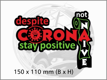 Corona COVID-19 Aufkleber positv bleiben