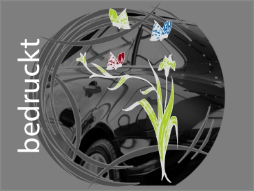 Glasdekorfolie "flower and butterfly"