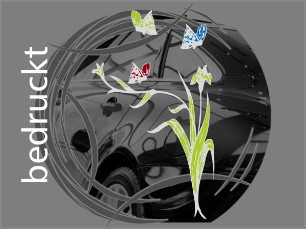 Glasdekorfolie "flower and butterfly"