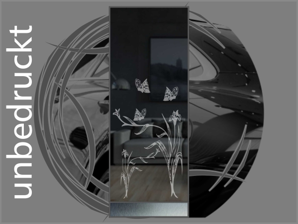 Glasdekorfolie "flower and butterfly"