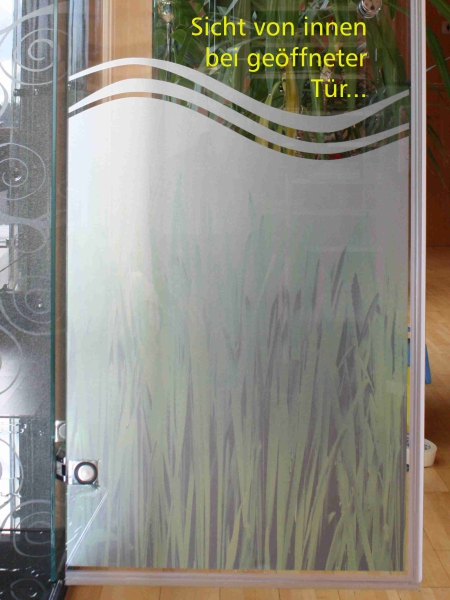 Glasdekorfolie "schilf" farbig bedruckt