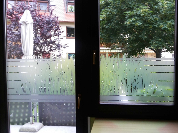 Glasdekorfolie "Raster-Schilf"