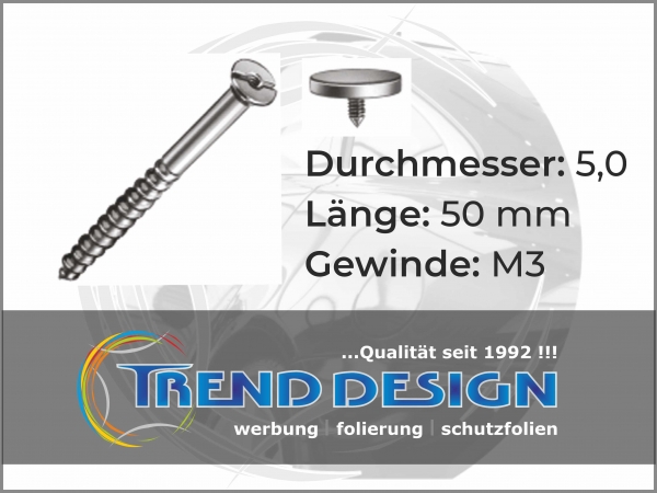 Schilderschrauben mit Abdeckkappen